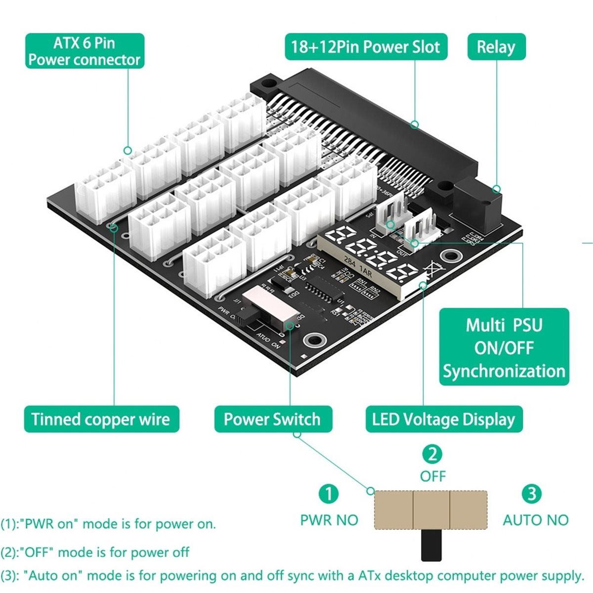 2400W Server Psu Breakout Board - Placa de Distribución M05K de 12