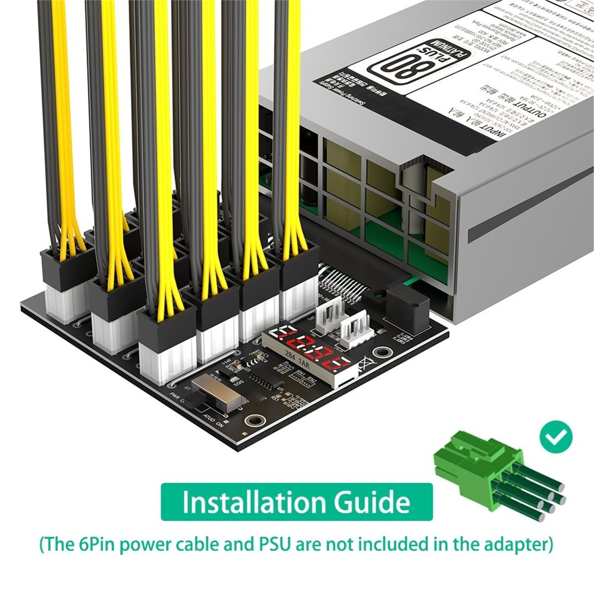 2400W Server Psu Breakout Board - Placa de Distribución con Conector PCIe