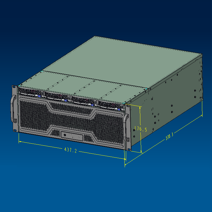 8 Gpu 4U Server Chassis - Rack 4U 4 bahías caja de