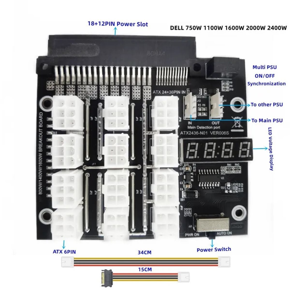 Placa de Distribución M05K de  - 2400W Server Psu Breakout Board reseña y precio