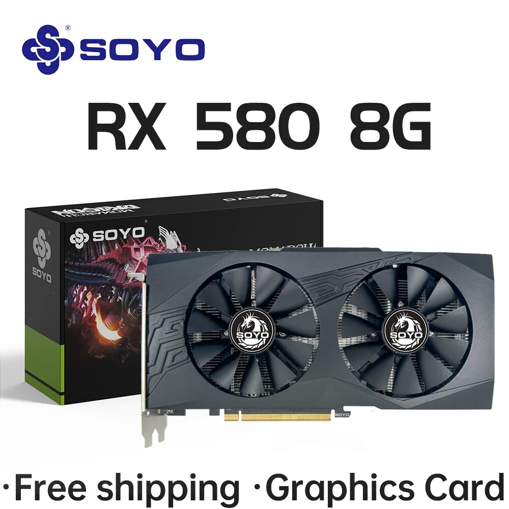 Tarjeta gráfica SOYO AMD Radeo - Rx 580 8Gb 2048Sp Gpu reseña y precio